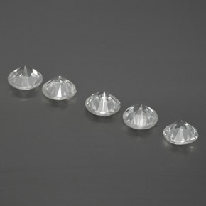  карата, натуральный Белый Циркон, Огранка Круг, VVS-VS