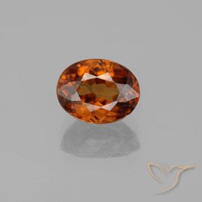 2.03ct Натуральный Темно-оранжевый Циркон, Овал, VVS-VS