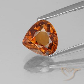 2.05ct Натуральный Красновато-оранжевый Циркон, Форма груши, Чистота VVS