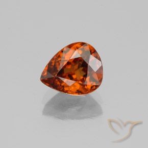 2.04ct Натуральный Темно-оранжевый Циркон, Форма груши, VVS-VS