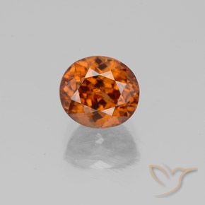 2.42ct Натуральный Средне-темно-оранжевый Циркон, Овал, Чистота VVS
