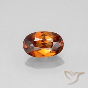 1.72ct Натуральный Темно-оранжевый Циркон, Овал, Чистота VVS