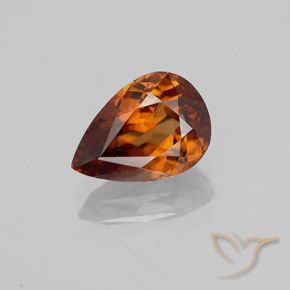2.05ct Натуральный Темно-оранжевый Циркон, Форма груши, Чистота VVS