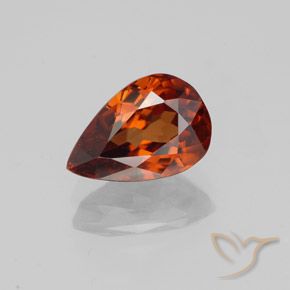 2.17ct Натуральный Темно-оранжевый Циркон, Форма груши, Чистота VVS