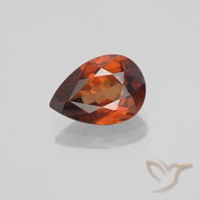 1.87ct Натуральный Темно-оранжевый Циркон, Форма груши, VVS-VS