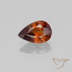 1.69ct Натуральный Темно-оранжевый Циркон, Форма груши, Чистота VS