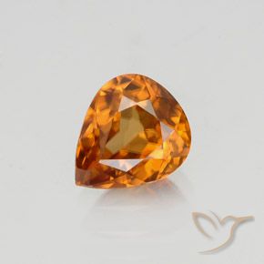 1.36ct Натуральный Оранжево-коричневый Циркон, Форма груши, Чистота VVS