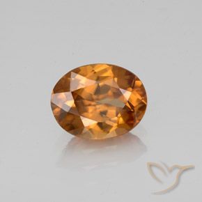1.75 карата, натуральный Оранжево-коричневый Циркон, Овал, Чистота VVS
