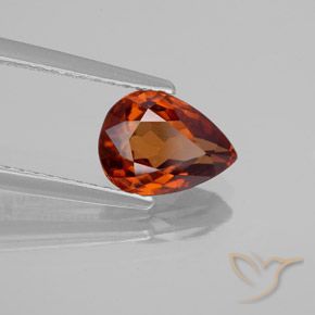 1.87 карата, натуральный Красновато-оранжевый Циркон, Форма груши, Чистота VVS
