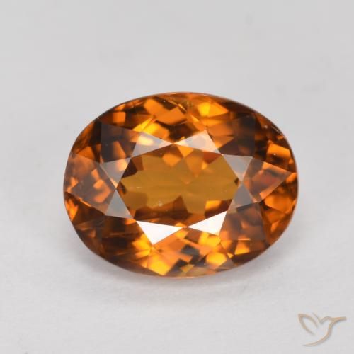1.66ct Натуральный Земля Оранжевый Циркон, Овал, VVS-VS