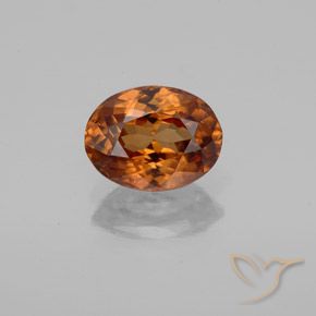 1.98ct Натуральный Темно-оранжевый Циркон, Овал, Чистота VVS