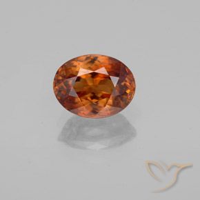 1.85ct Натуральный Темно-оранжевый Циркон, Овал, Чистота VVS