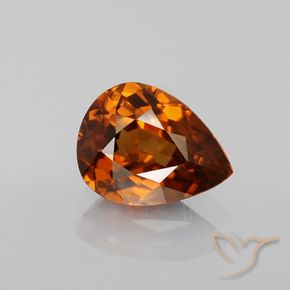 1.95ct Натуральный Темно-оранжевый Циркон, Форма груши, Чистота VS