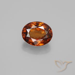 2.22ct Натуральный Темно-оранжевый Циркон, Овал, Чистота VVS