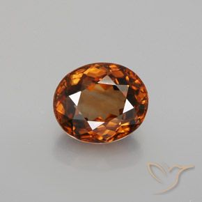 2.21ct Натуральный Темно-оранжевый Циркон, Овал, Чистота VVS