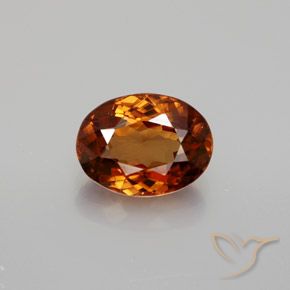 1.95ct Натуральный Темно-оранжевый Циркон, Овал, Чистота VVS