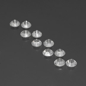  карата, натуральный Белый Циркон, Огранка Круг, VVS-VS