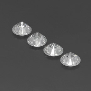  карата, натуральный Белый Циркон, Огранка Круг, VVS-VS