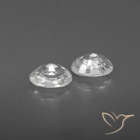 1.75 карата, натуральный Белый Циркон, Овал, VVS-VS