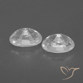 1.74 карата, натуральный Белый Циркон, Овал, VVS-VS