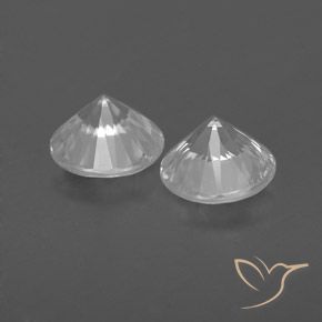 1.85 карата, натуральный Белый Циркон, Круглый, VVS-VS