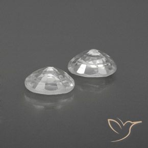 1.75 карата, натуральный Белый Циркон, Овал, VVS-VS