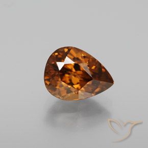 2.15ct Натуральный Земля Оранжевый Циркон, Форма груши, Чистота VVS