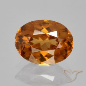 1.77ct Натуральный Средне-темно-оранжевый Циркон, Овал, Чистота VVS