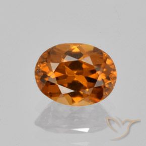 1.53ct Натуральный Темно-оранжевый Циркон, Овал, Чистота VVS