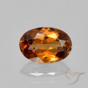 1.49ct Натуральный Темно-оранжевый Циркон, Овал, Чистота VVS