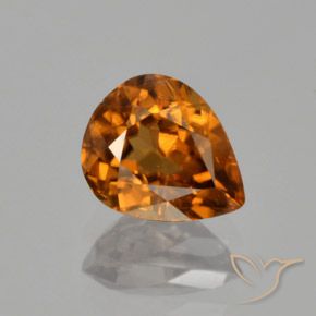 1.79ct Натуральный Средне-темно-оранжевый Циркон, Форма груши, VVS-VS