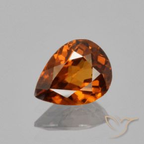 1.43ct Натуральный Глубокий коричневато-оранжевый Циркон, Форма груши, Чистота VVS