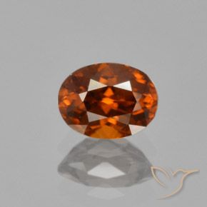 1.22ct Натуральный Красновато-оранжевый Циркон, Овал, Чистота VVS