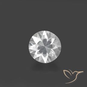 1.55ct Натуральный Белый Циркон, Круглый, VVS-VS