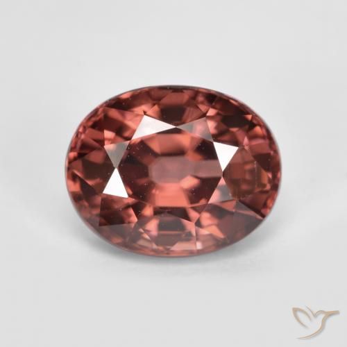 2.92ct Натуральный Средне-темно-красный Циркон, Овал, Чистота VS