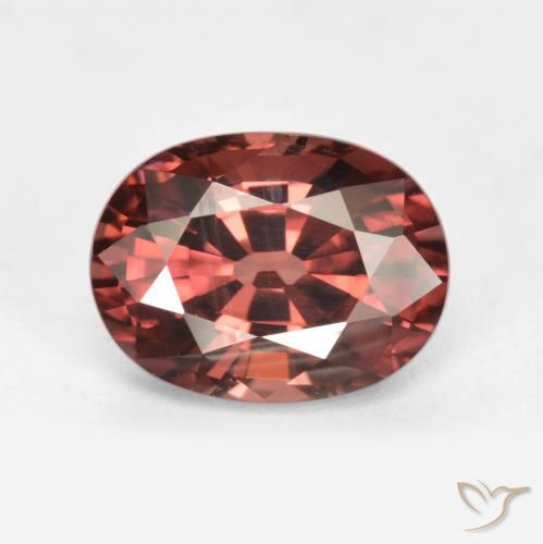 2.96ct Натуральный Мерло Красный Циркон, Овал, Чистота VS