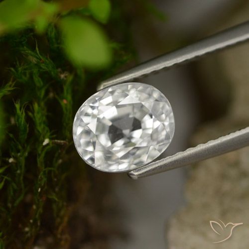 3.16ct Натуральный Теплый белый Циркон, Овал, Чистота VS