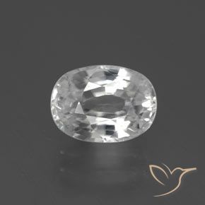 3.04ct Натуральный Белый Циркон, Овал, Чистота VVS