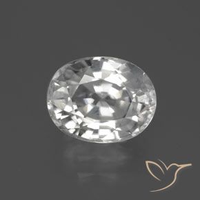 3.00ct Натуральный Белый Циркон, Овал, Чистота VS