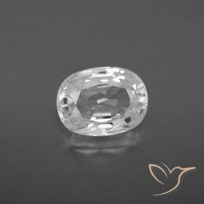 3.35ct Натуральный Белый Циркон, Овал, VVS-VS