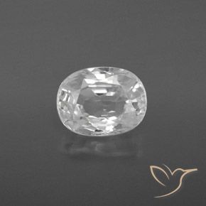3.12ct Натуральный Белый Циркон, Овал, VVS-VS