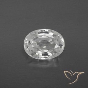 3.21ct Натуральный Белый Циркон, Овал, Чистота VS