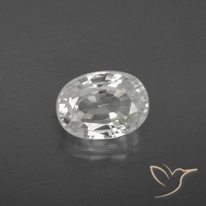 3.27ct Натуральный Белый Циркон, Овал, VVS-VS