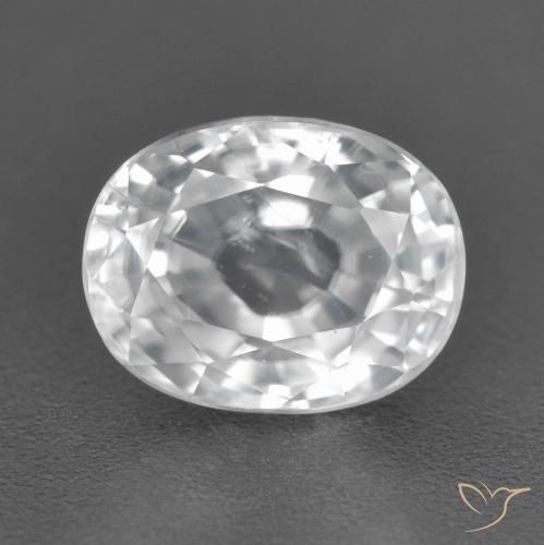 3.28ct Натуральный Белый Циркон, Овал, Чистота VS