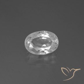 3.17ct Натуральный Белый Циркон, Овал, Чистота VS