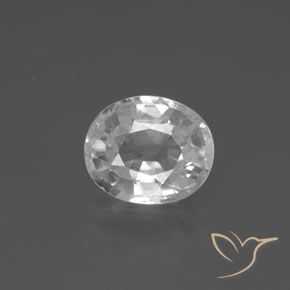 2.87ct Натуральный Белый Циркон, Овал, Чистота VVS