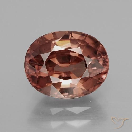 3.05ct Натуральный Темно-красный Циркон, Овал, Чистота VS