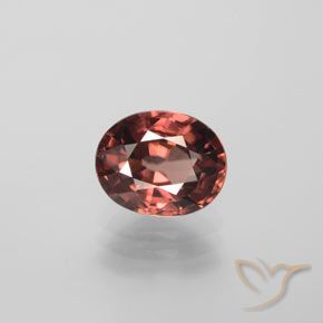 3.44ct Натуральный Средне-темно-красный Циркон, Овал, VVS-VS