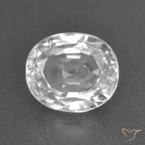 3.01ct Натуральный Белый Циркон, Овал, Чистота VVS