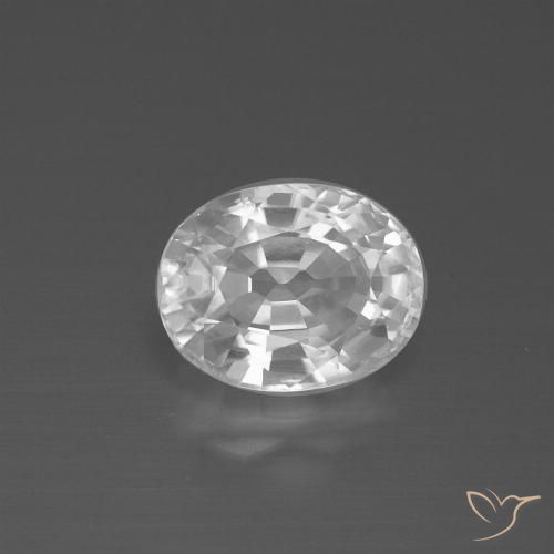 2.88ct Натуральный Белый Циркон, Овал, Чистота VS